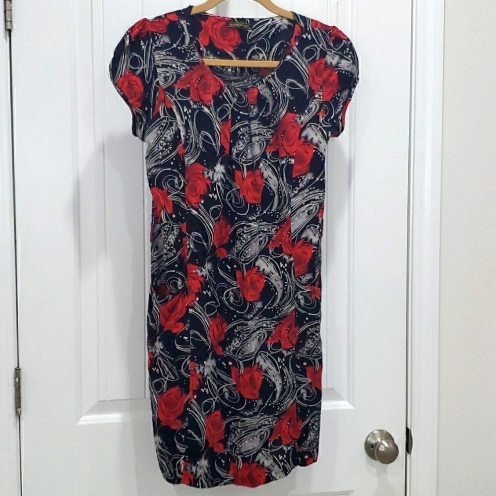 Mango Suit Colorfully Designed Slip on Dress w front pockets, size XL